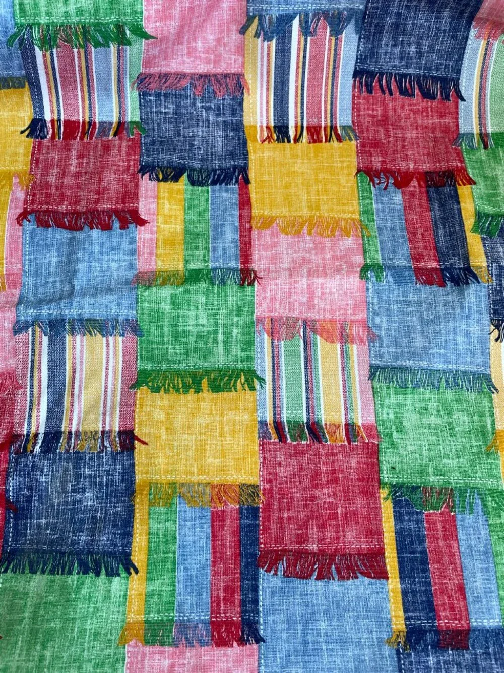 2y x 44” Vintage Colorful Patchwork Printed Cotton Fabric Quilting Crafts